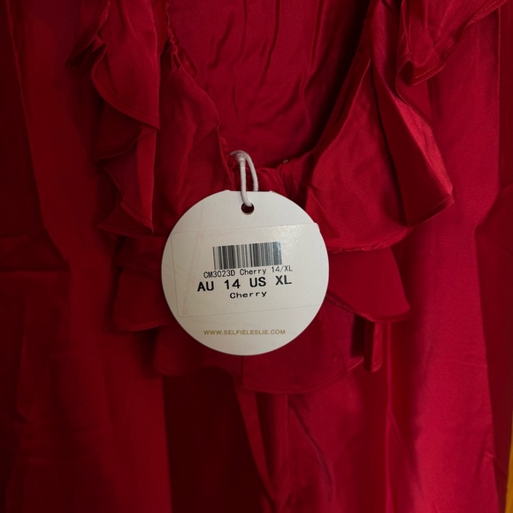 Selfie Leslie Crimson Ruffle Dress - Picture 5 of 5
